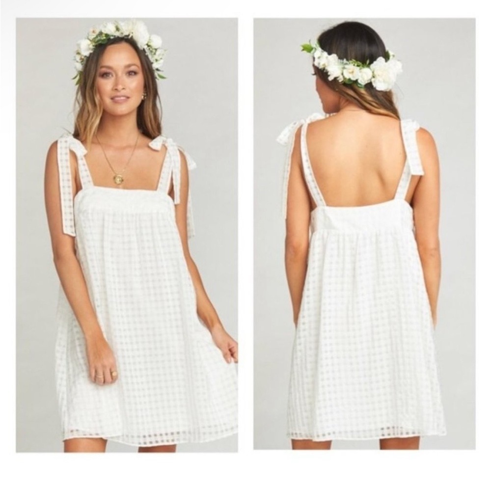 Show Me‎ Your Mumu White Mini Dress Tie Strap Babydoll Sundress Short